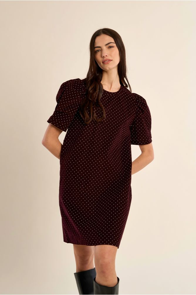 Molly Bracken P1548EN Dark Red Woven Dress