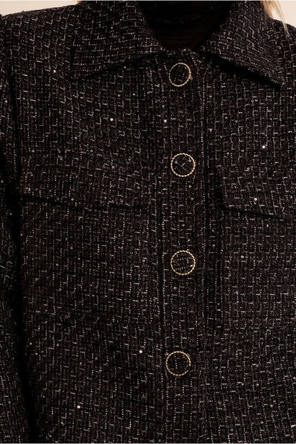 Molly Bracken T2032EH Black Woven Jacket