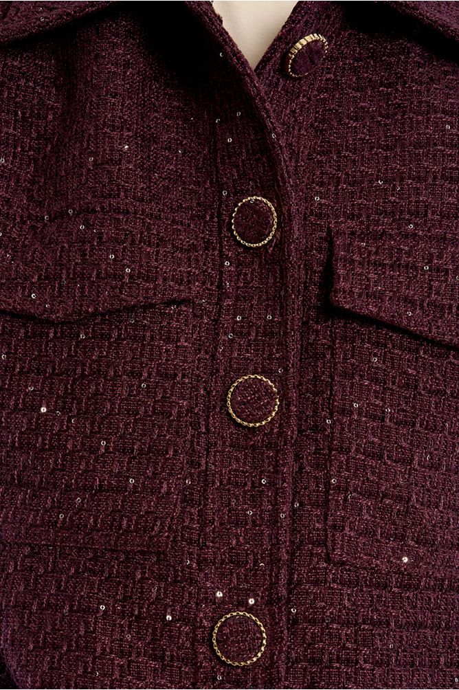 Molly Bracken T2032EH Plum Woven Jacket