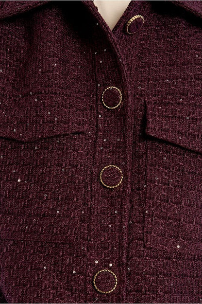 Molly Bracken T2032EH Plum Woven Jacket