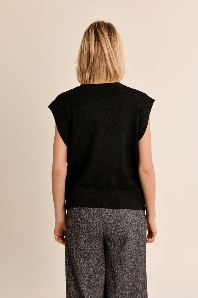 Molly Bracken M163EH Ash Dark Grey Knitted Sleeveless Sweater