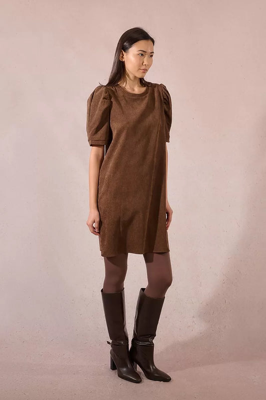 Molly Bracken P1548DN Chocolate Suede Dress