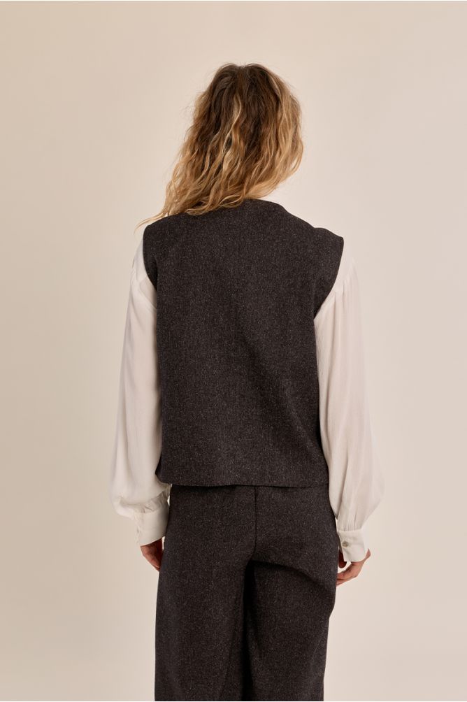 Molly Bracken P1910EN Black Woven Waistcoat