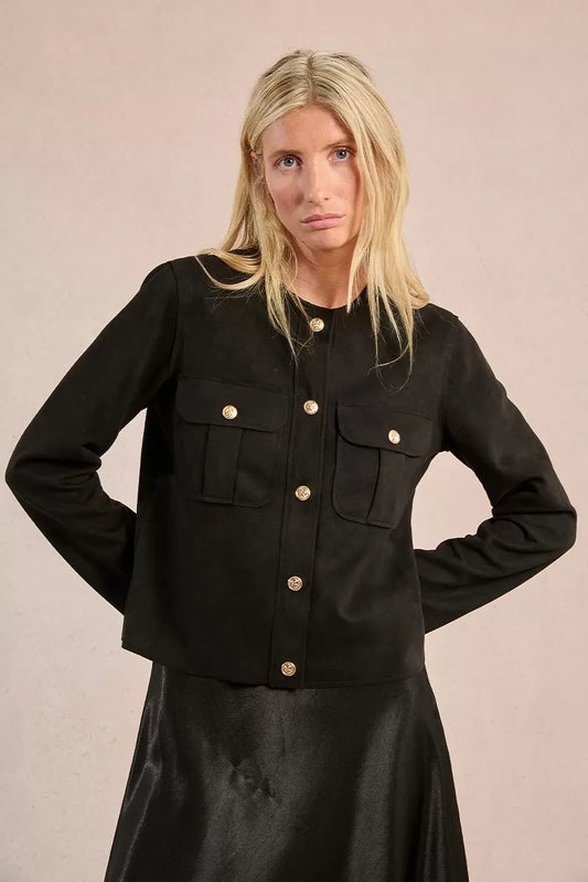 Molly Bracken HAS101DH Suede Black Jacket