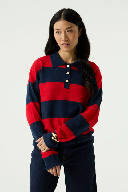 Garcia U260042 Red + Navy Jumper