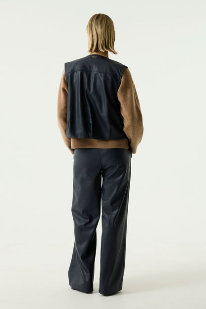 Garcia U260094 Dark Blue Leather Look Gilet