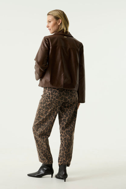 Garcia U260098 Brown Leather Look Jacket