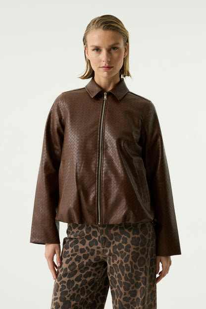 Garcia U260098 Brown Leather Look Jacket