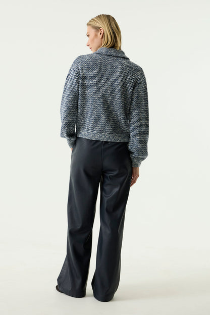 Garcia U260111 Dark Blue Leather Look Trousers