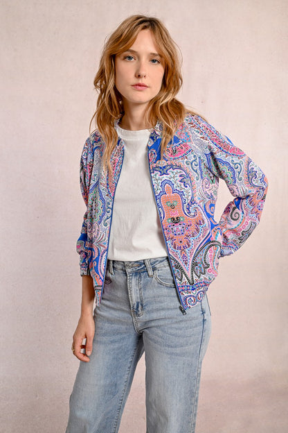 Molly Bracken T1980DE Paisley Bomber Jacket