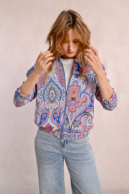 Molly Bracken T1980DE Paisley Bomber Jacket