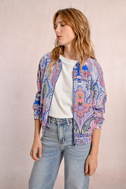Molly Bracken T1980DE Paisley Bomber Jacket