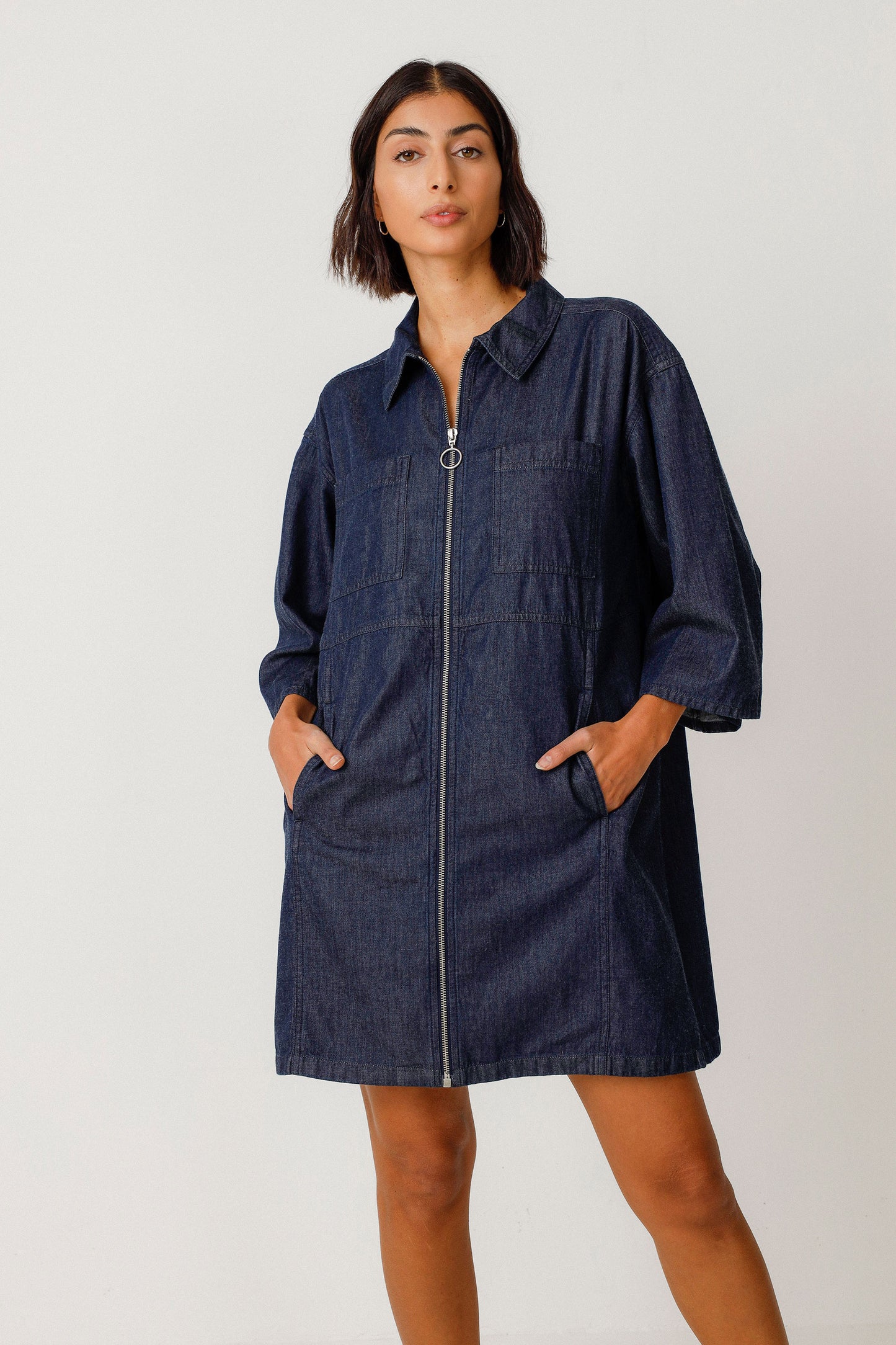 SKFK Dark Denim Dress Jacket