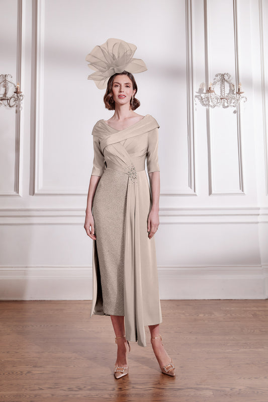 John Charles 29289 Oyster Mother of the Bride Dress
