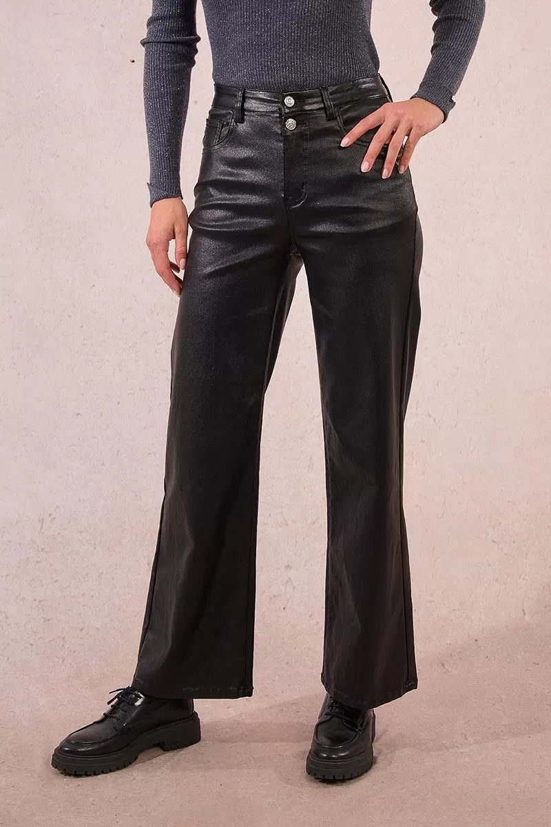 Molly Bracken E1698BDH Black Leather Pants