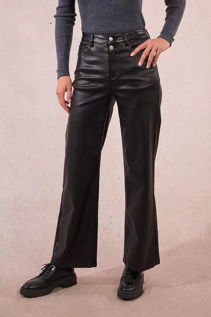 Molly Bracken E1698BDH Black Leather Pants