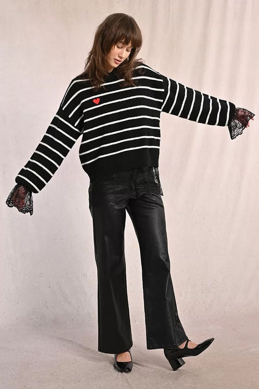Molly Bracken E1698BDH Black Leather Pants