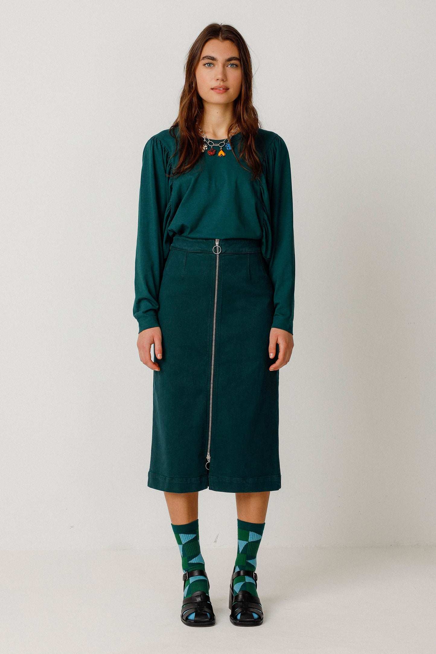 SKFK Pencil Green Skirt WSK00627