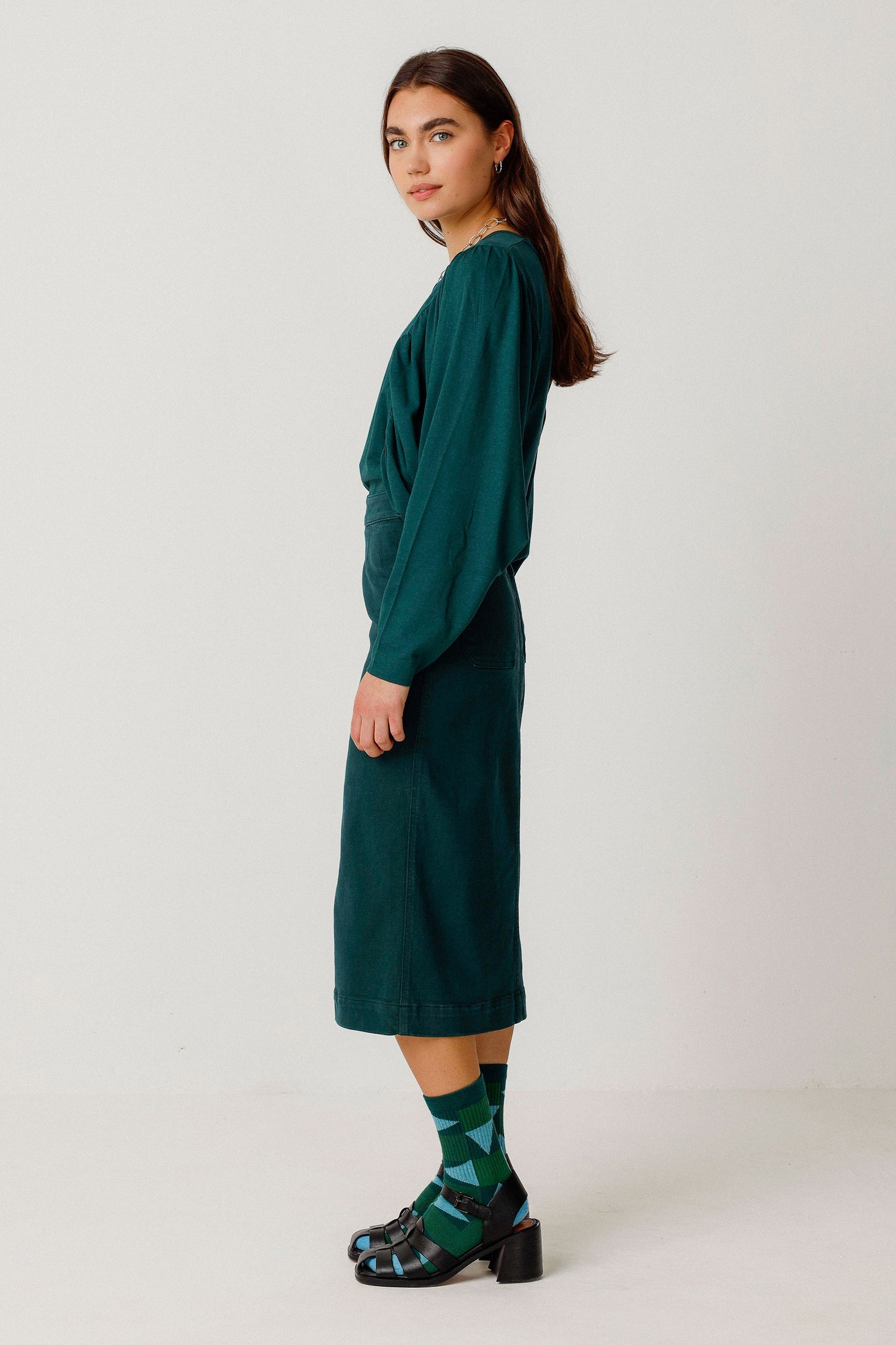 SKFK Pencil Green Skirt WSK00627