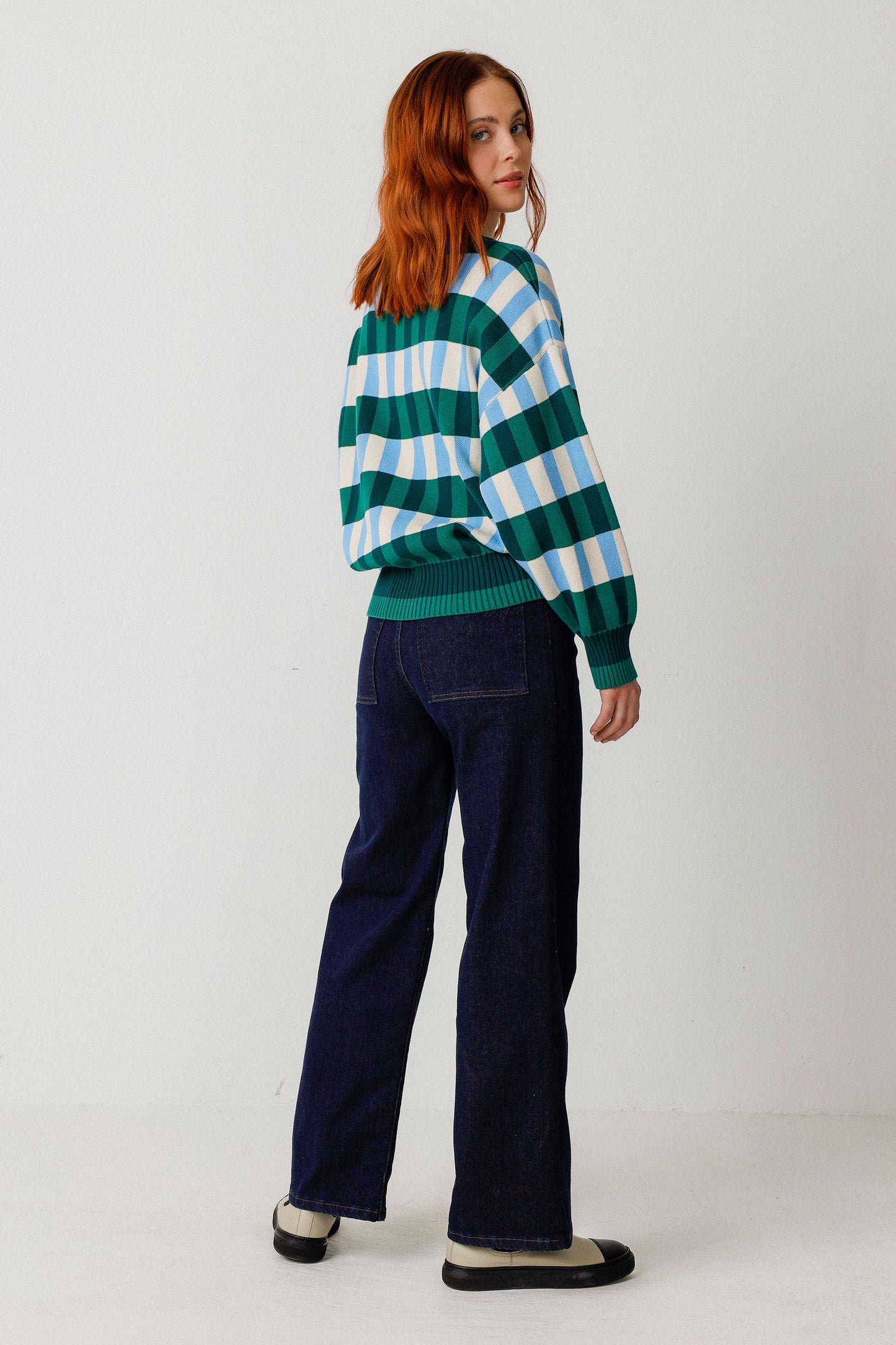 SKFK Jumper Long Sleeve Blue Green Check