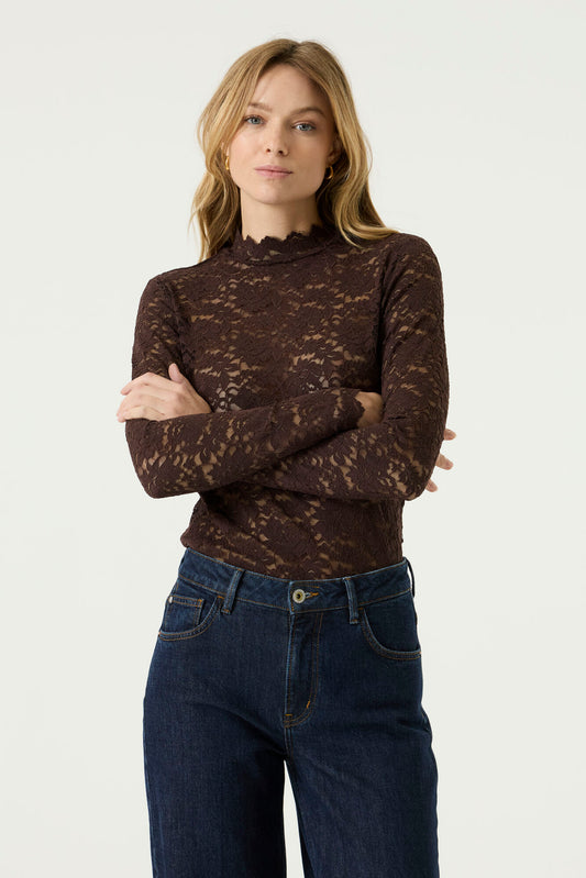 Garcia Z0075 Brown Long Sleeve Top